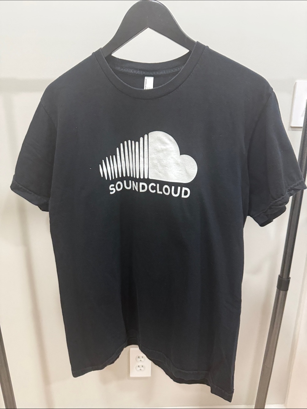 American Apparel Black T‑Shirt with White SoundCloud Logo